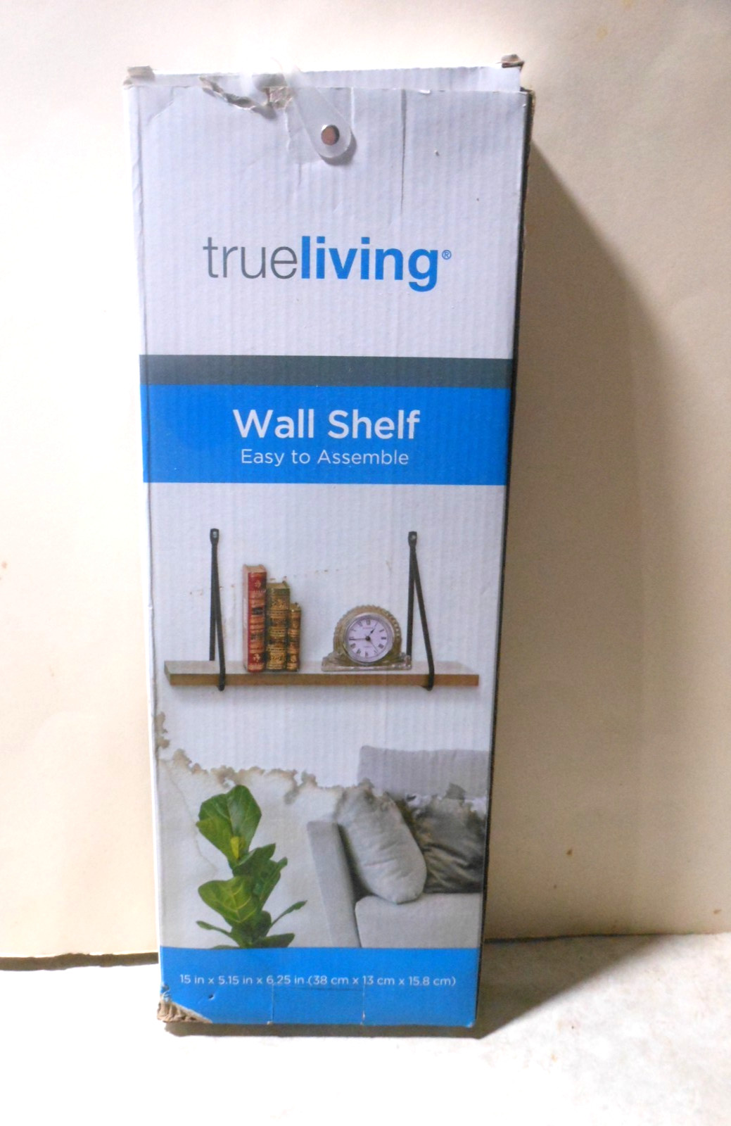 NEW TRUE LIVING WALL SHELF IN ORIGINAL BOX 15″ x 5.5″ EASY ASSEMBLE