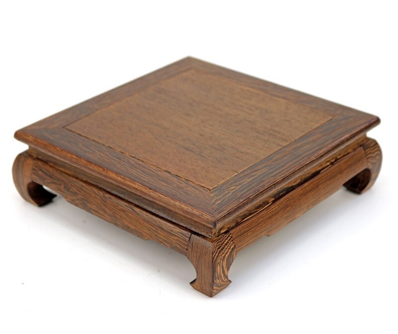 12x12x2.8″ Wenge Wood Square Display Stand Shelf Table Bonsai Stone Rack Decor