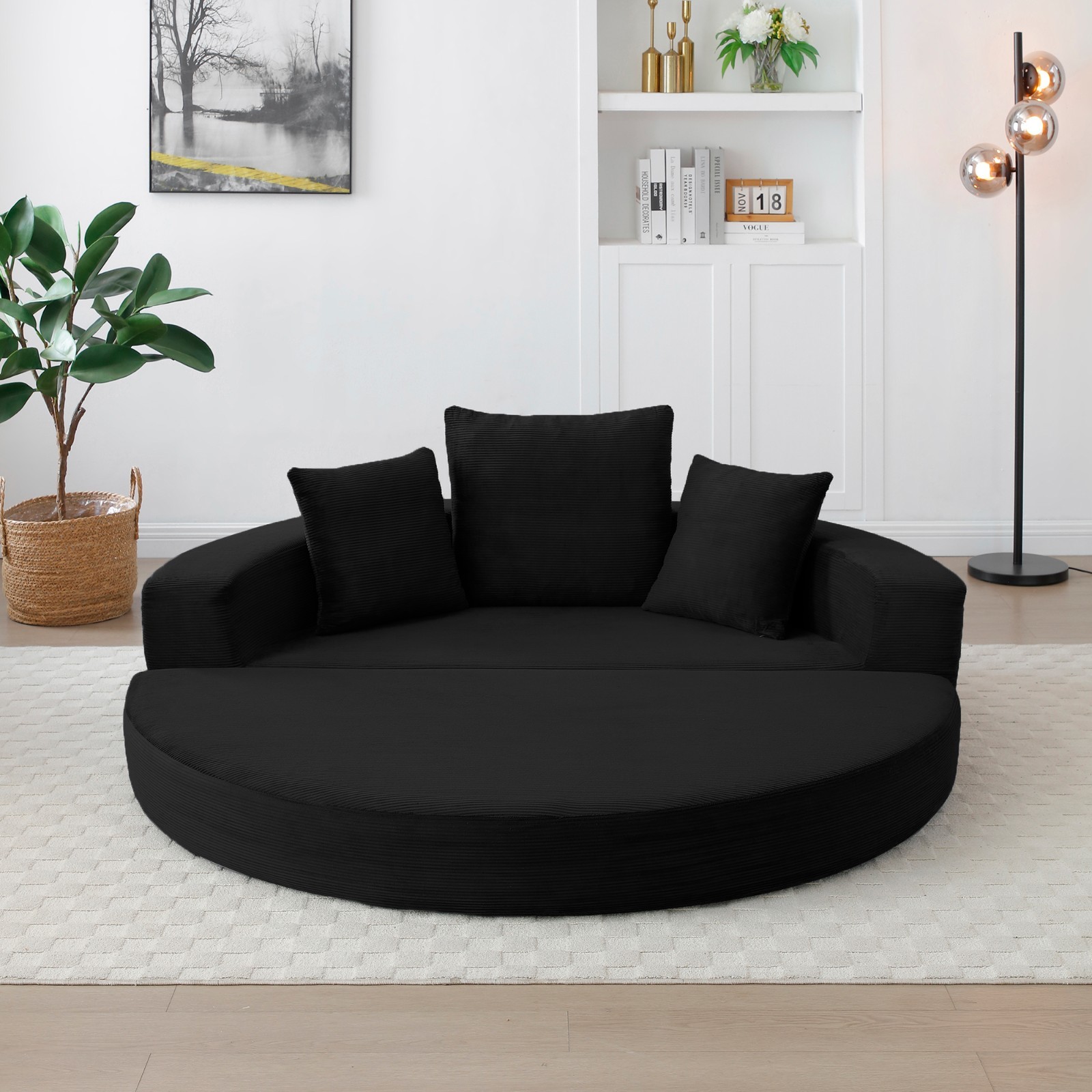 Convertible Sofa Bed Sleeper Futon Couch Floor Lounge Loveseat With Pillows