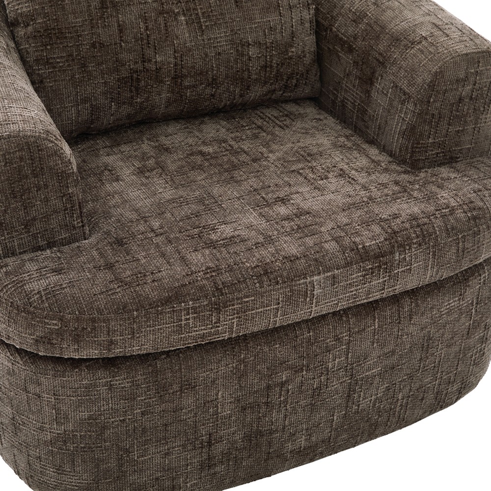 36.6 in Swivel Round Chair with Duallayer Cushion Design for Living Room Bedroom