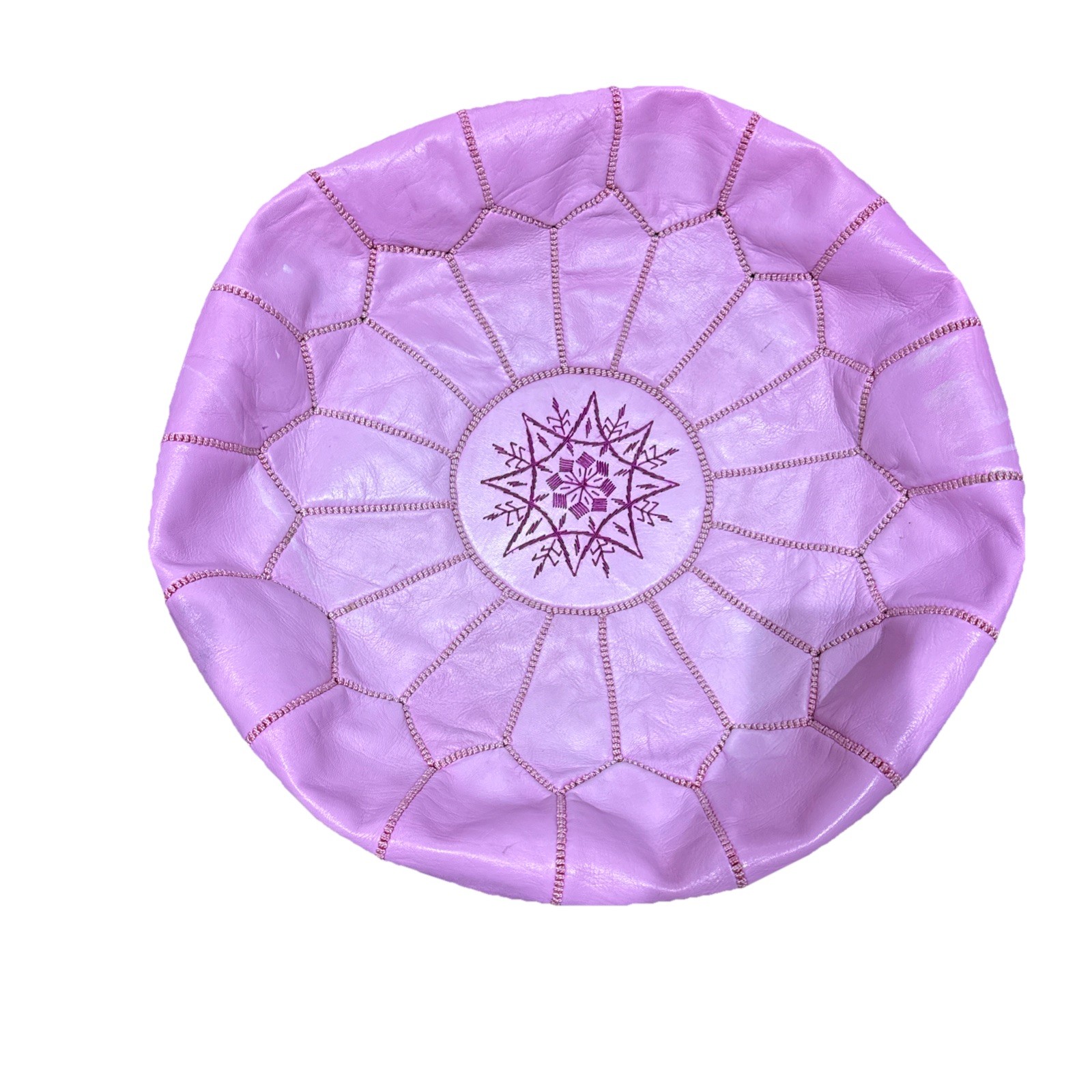 Moroccan Leather Pouf Unstuffed Moroccan Pouf Cover Boho Ottoman Purple Defect