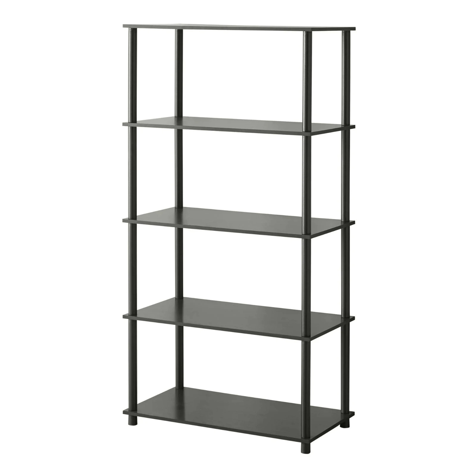 Mainstays No Tools 5-Shelf Bookcase, True Black Oak