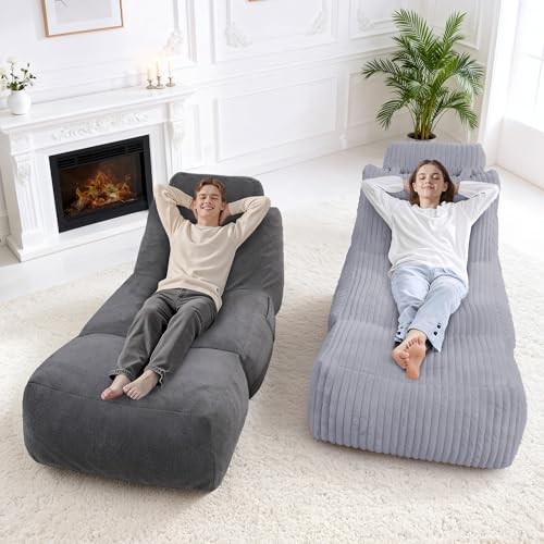HABUTWAY Giant Bean Bag Chairs for Adults,Bean Bag Lounger with Removable Cover