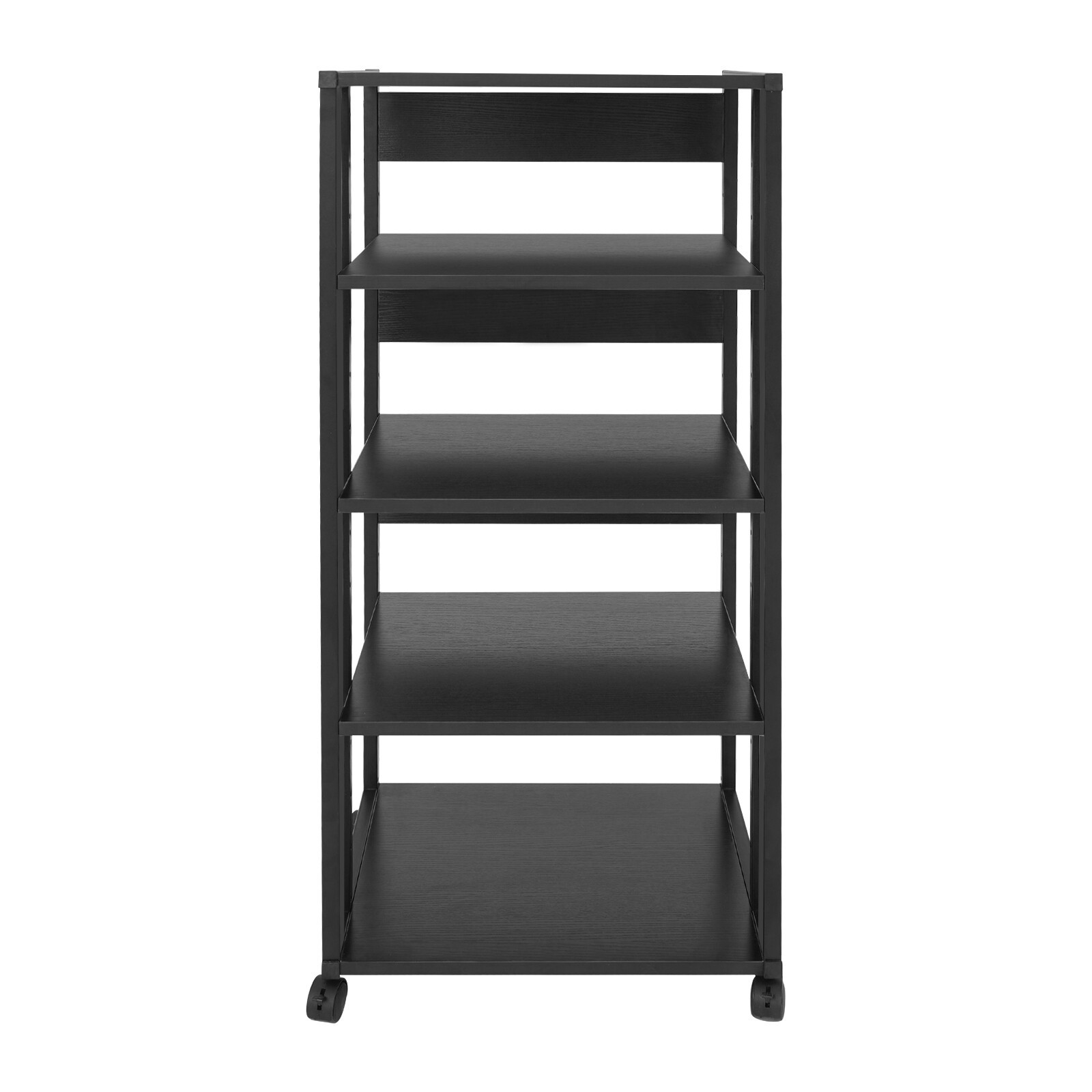 5-Tier AV Media Stand Rack Black Tall Heavy Duty Audio-Video Media Stand 17kg