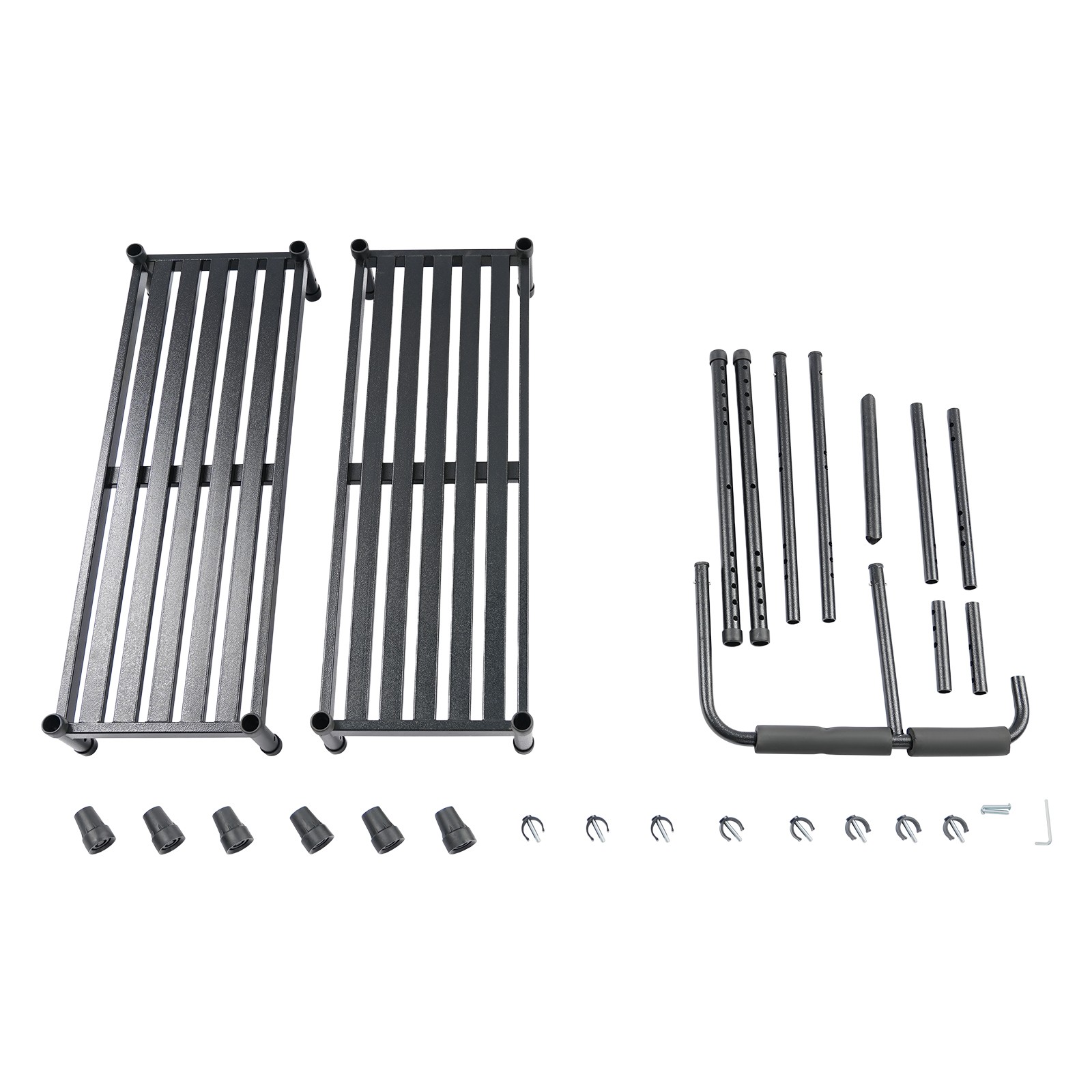 2 Steps Stool with Handle, Adult Ramp with Handrail, Metal Stepping Stool