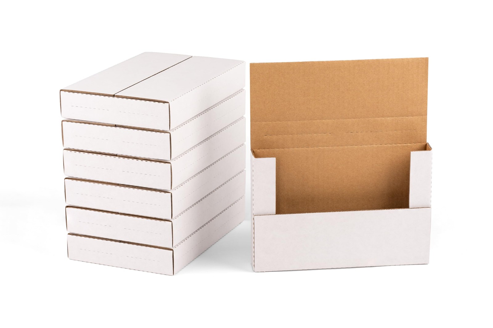 Yushyijie 50 Pack 9X6X1.3 Inch Small Boxes Multi-Depth Flat Corrugated