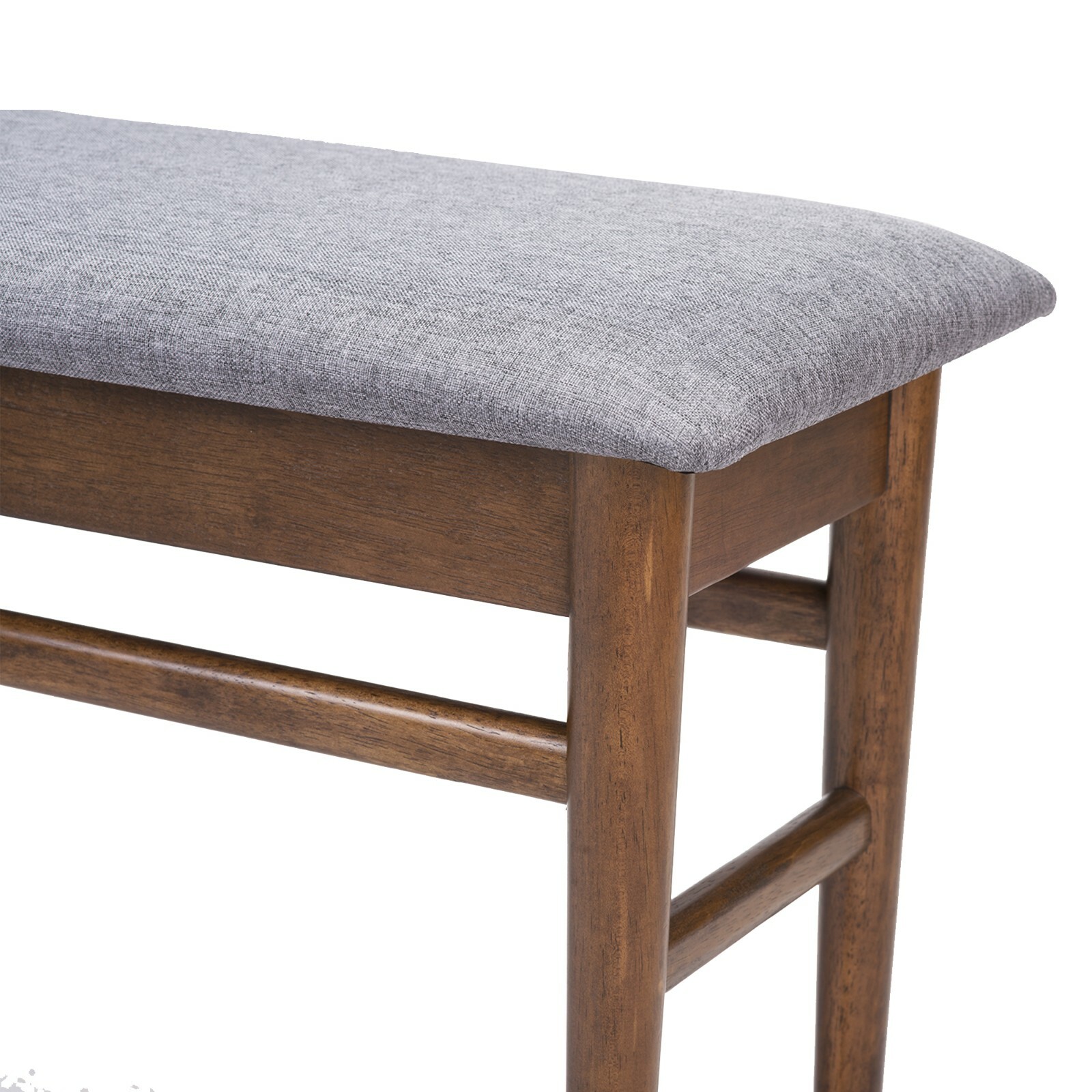 Nicole Modern Solid Wood Bench w/Padded Seat Medium Brown Color