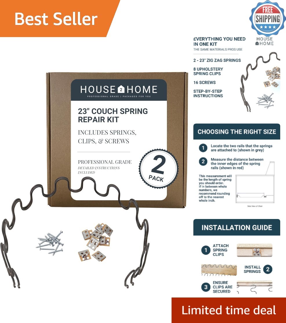 Cost-Effective 23″ Sofa Spring Replacement Kit – 2pk with Installation Guide