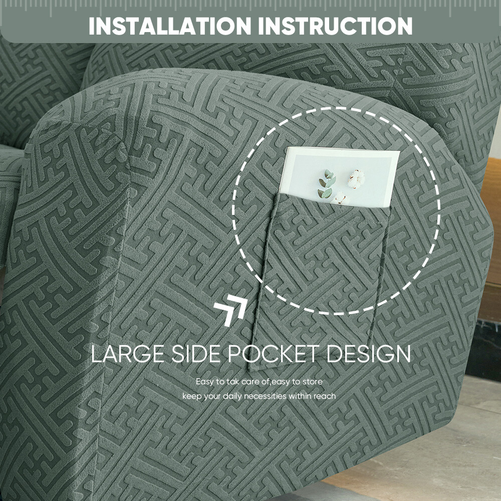 1/2/3 Seater Elastic Recliner Sofa Cover Stretch Armchair Covers Couch Slipcover