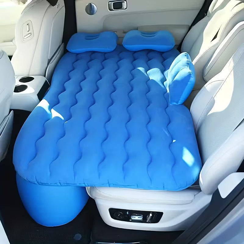 Premium Blue Portable Inflatable Car Mattress, Car Beds for Vehicles, PVC Mater