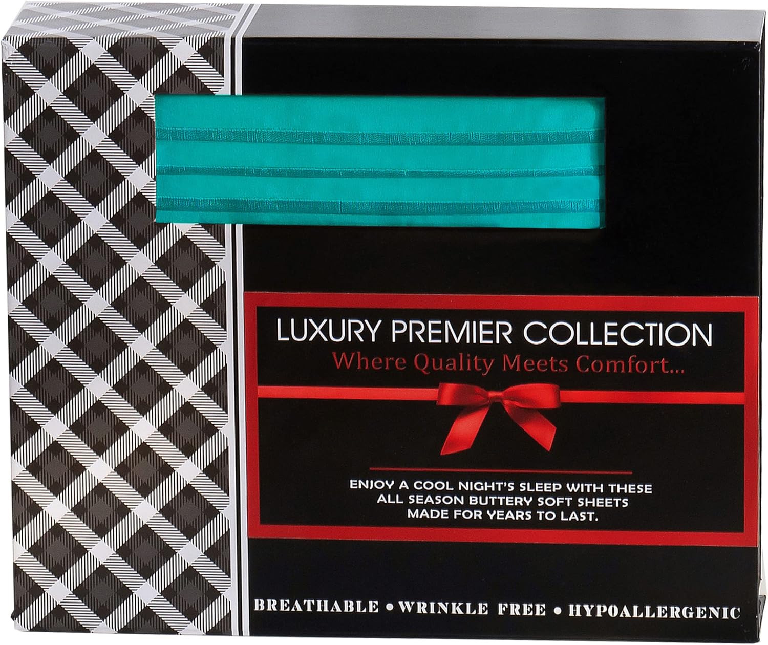 Luxurious Microfiber GIFT BOX 4-Piece Bedding Sheet Set, Breathable, Soft 1500 P