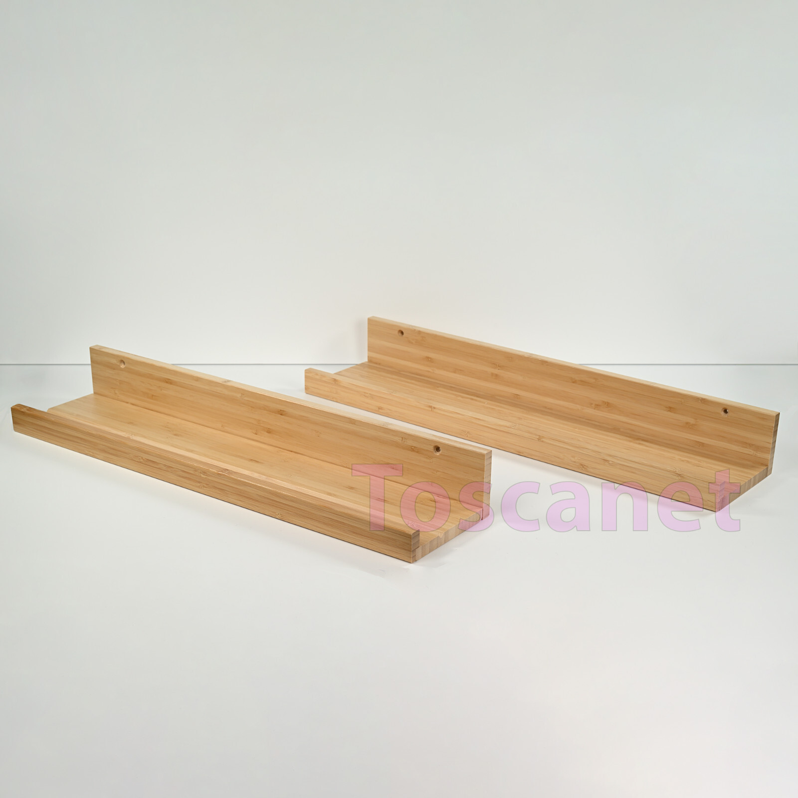 Set of 2, IKEA MALERAS Bamboo Picture Ledge 55 Cm (21 ⅝ “) 405.113.58, New READ
