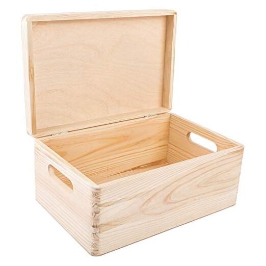 Large Wooden Storage Box with Hinged Lid | 11.8 x 7.87 x 5.51 in (+-0.5) |