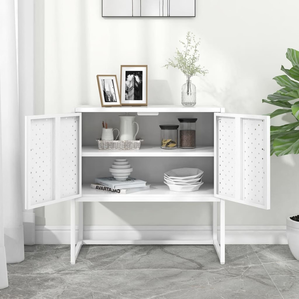 Sideboard White 29.5″x13.8″x29.5″ Steel