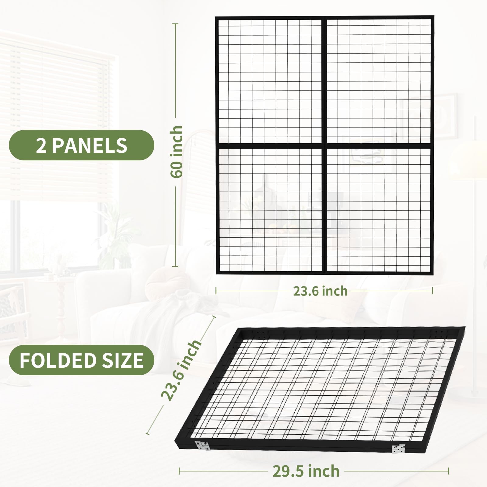 Foldable Gridwall Display Panel – 2×5 Ft Heavy Duty Z Unit Wire Grid Wall Pan…