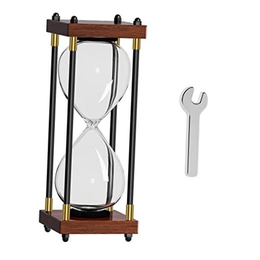 Empty Hourglass Fillable, 10 Inch Large Black No Timer Empty & Vintage Frame