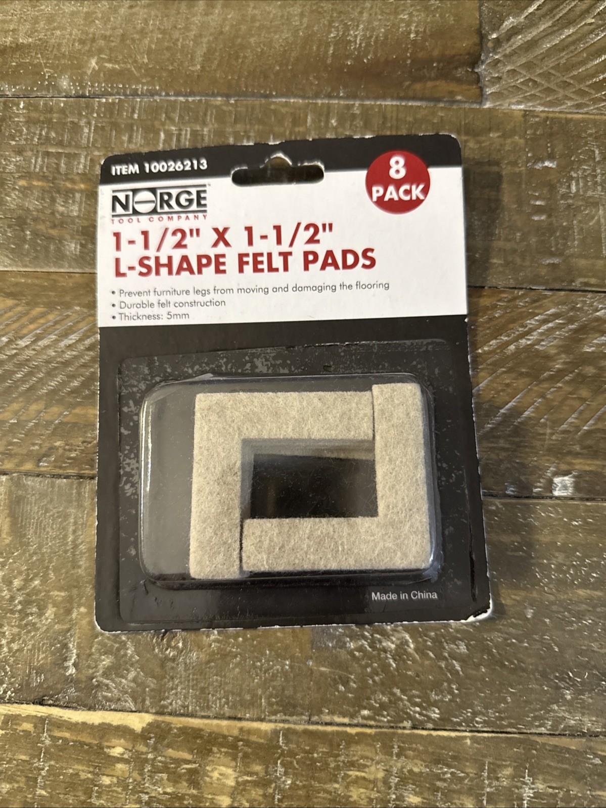 NORGE 1-1/2” X 1-1/2” L-Shaped Felt Pads