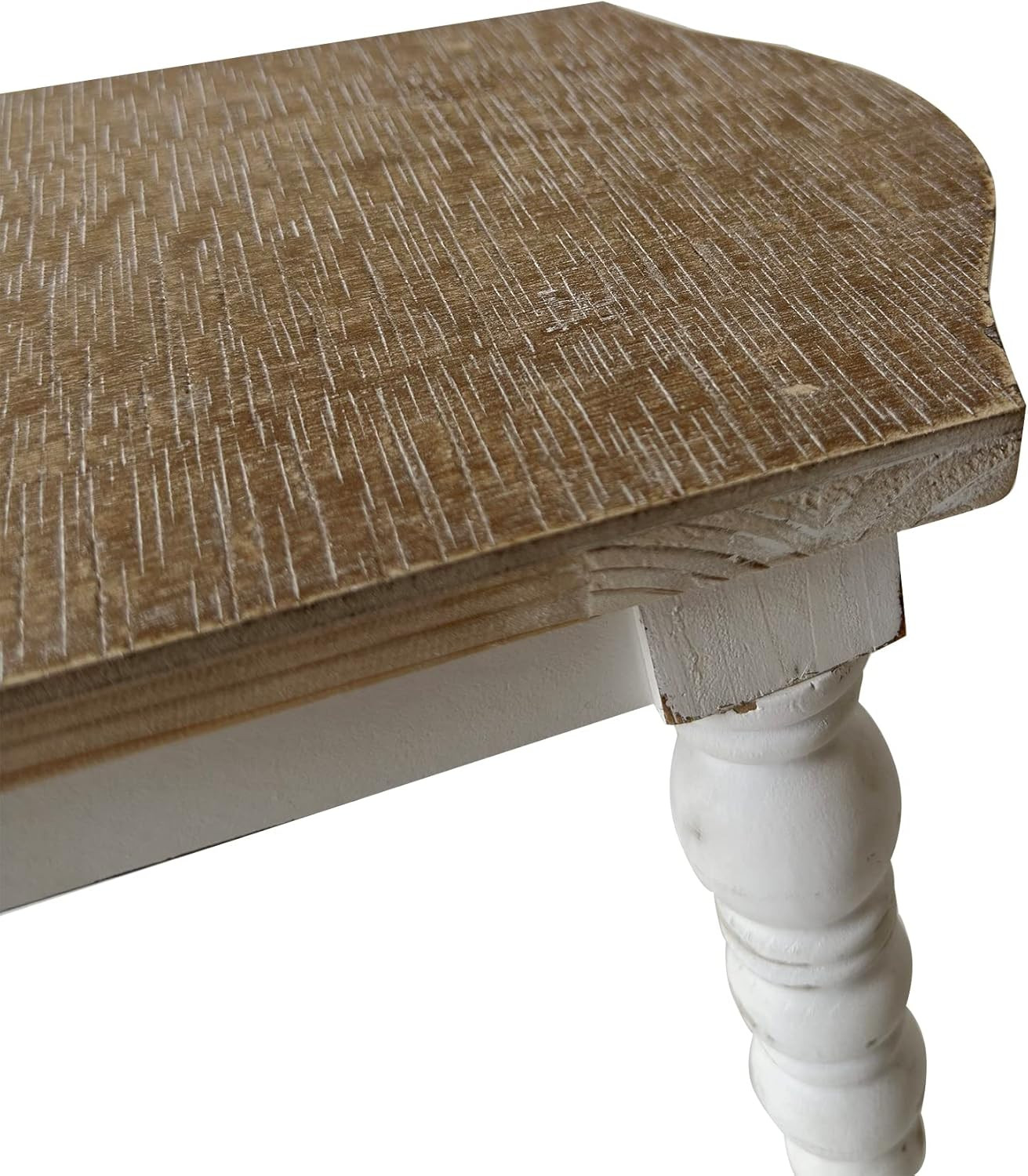 Wooden Bathroom Farmhouse Step Stool, Wood Foot Stool for Adults Kids, Bedside S