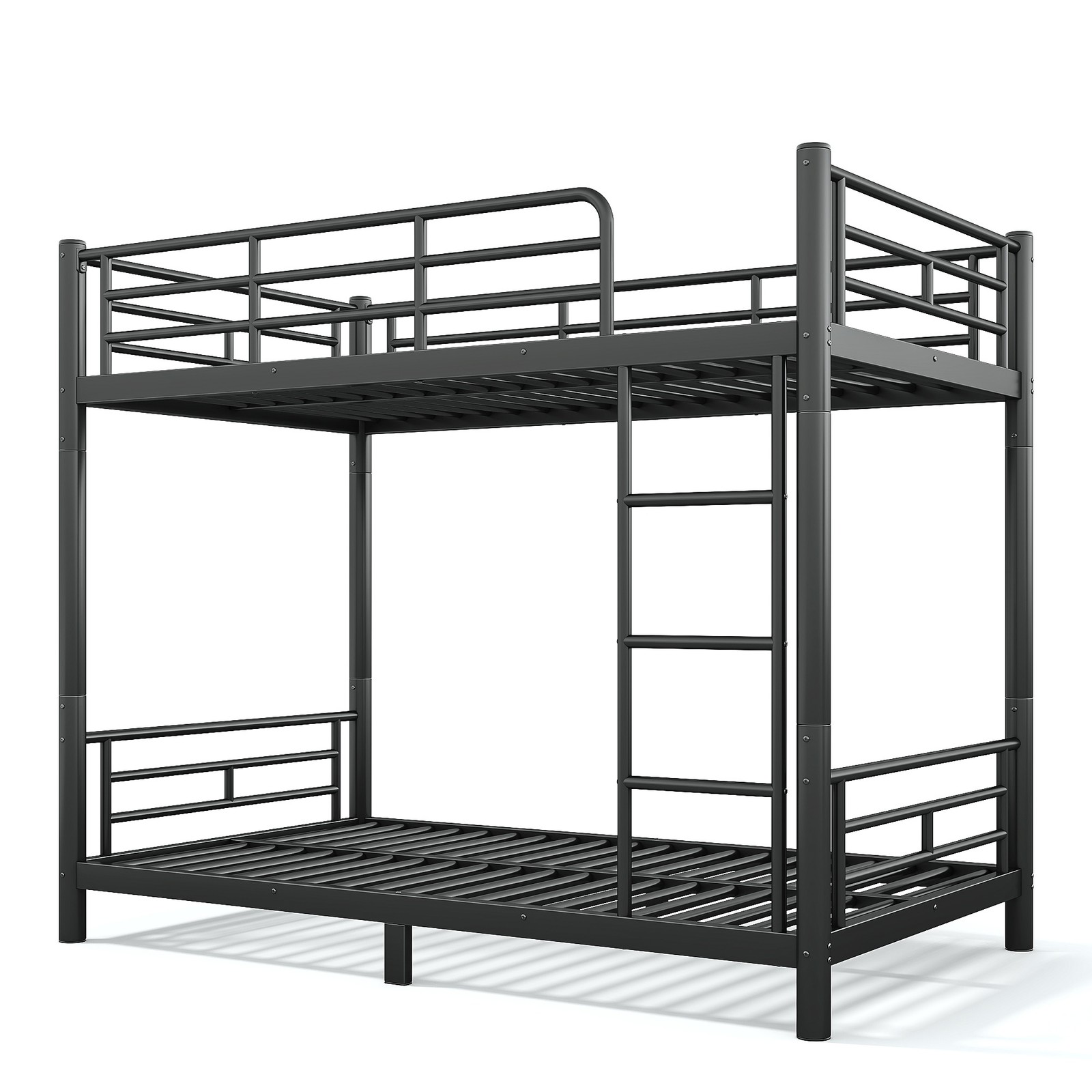 Twin XL over Twin XL Metal Bunk Bed, Space-Saving 2-in-1 Convertible Bed, Black