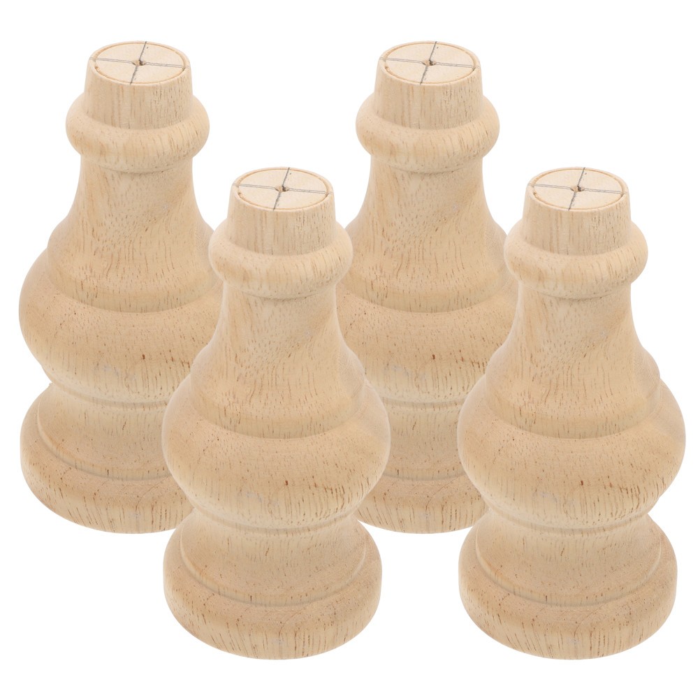 Legs for Furniture Khaki Wood Round Ball Shape for Sofa 4Pcs 12.0X5.8X5.8in
