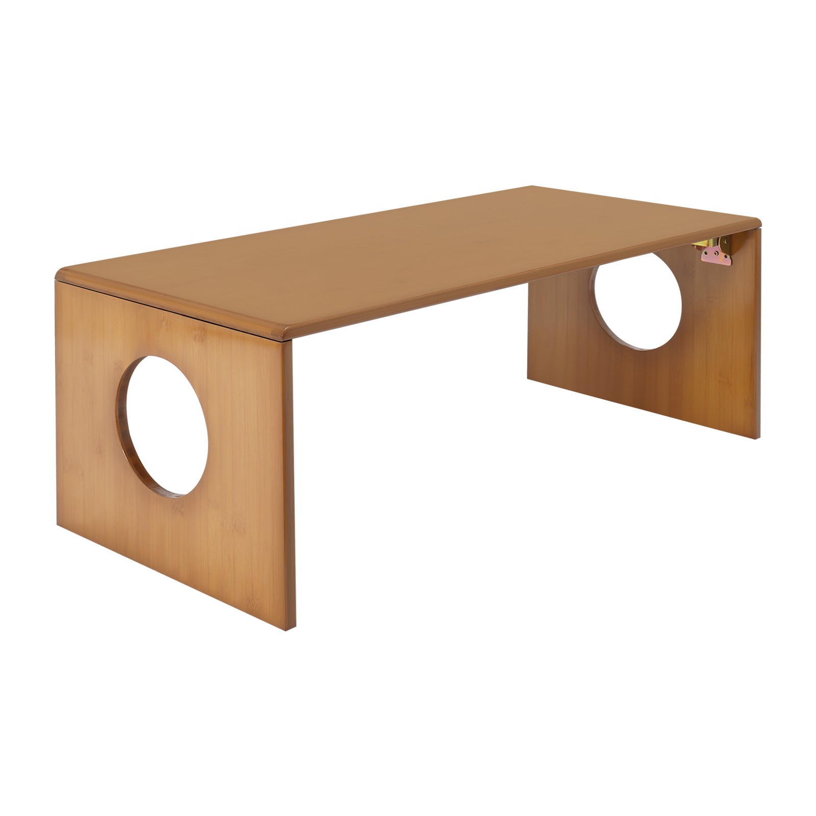 Brown Folding Floor Coffee Table, Foldable Low Portable Coffee Table for Sitting