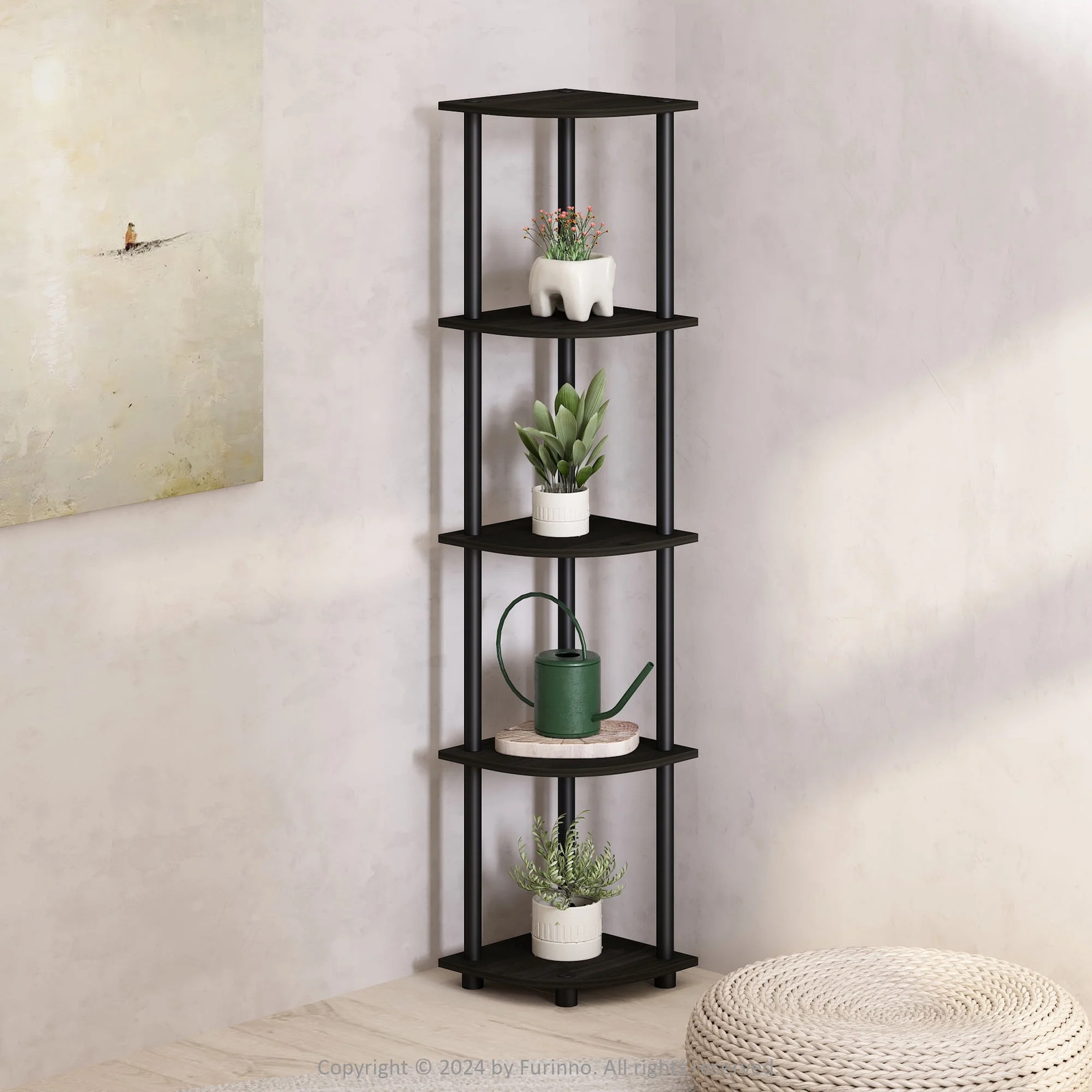 Turn-N-Tube 5 Tier Multipurpose Corner Display Rack Shelving Unit,