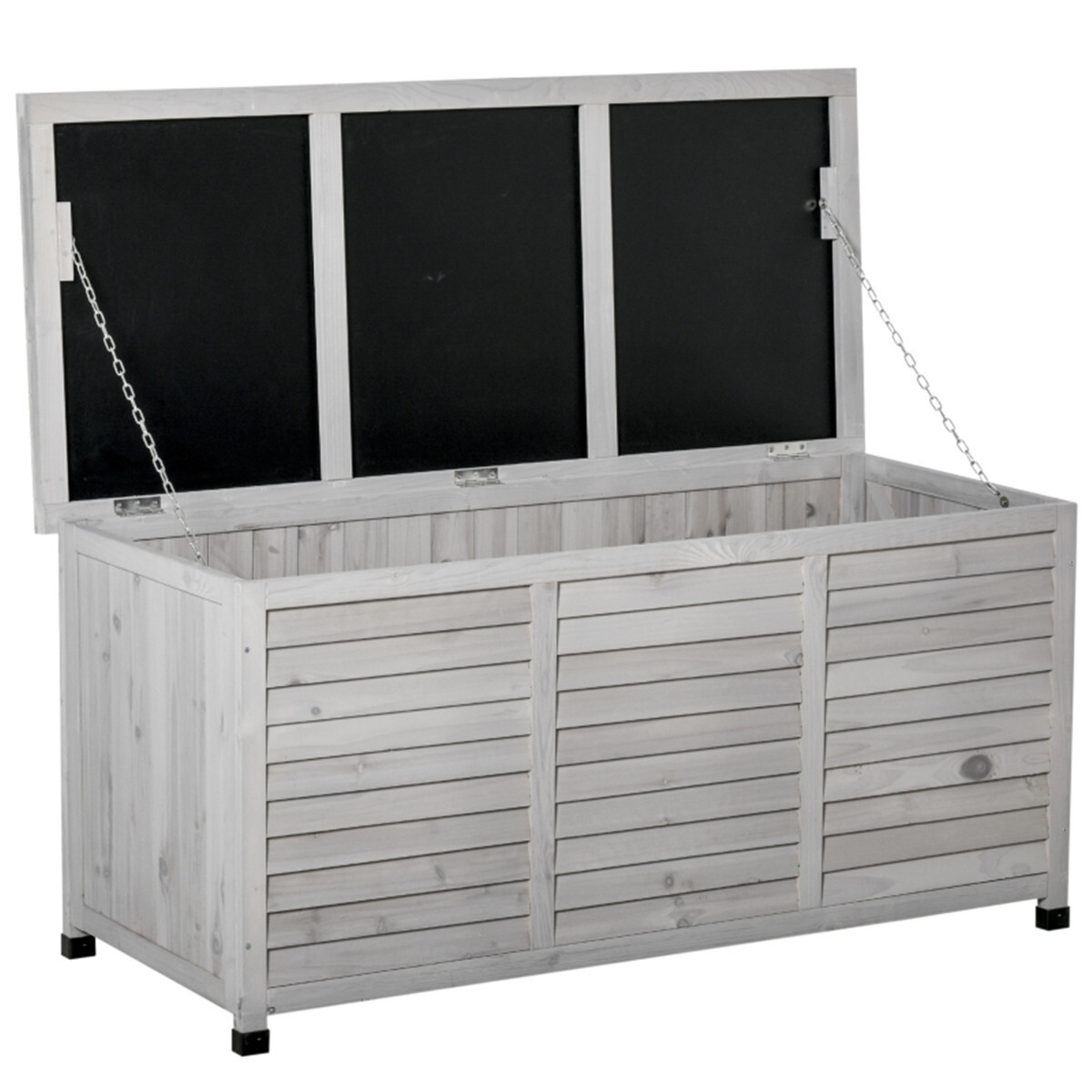 Fir Wood Garden Storage Cabinet Grey