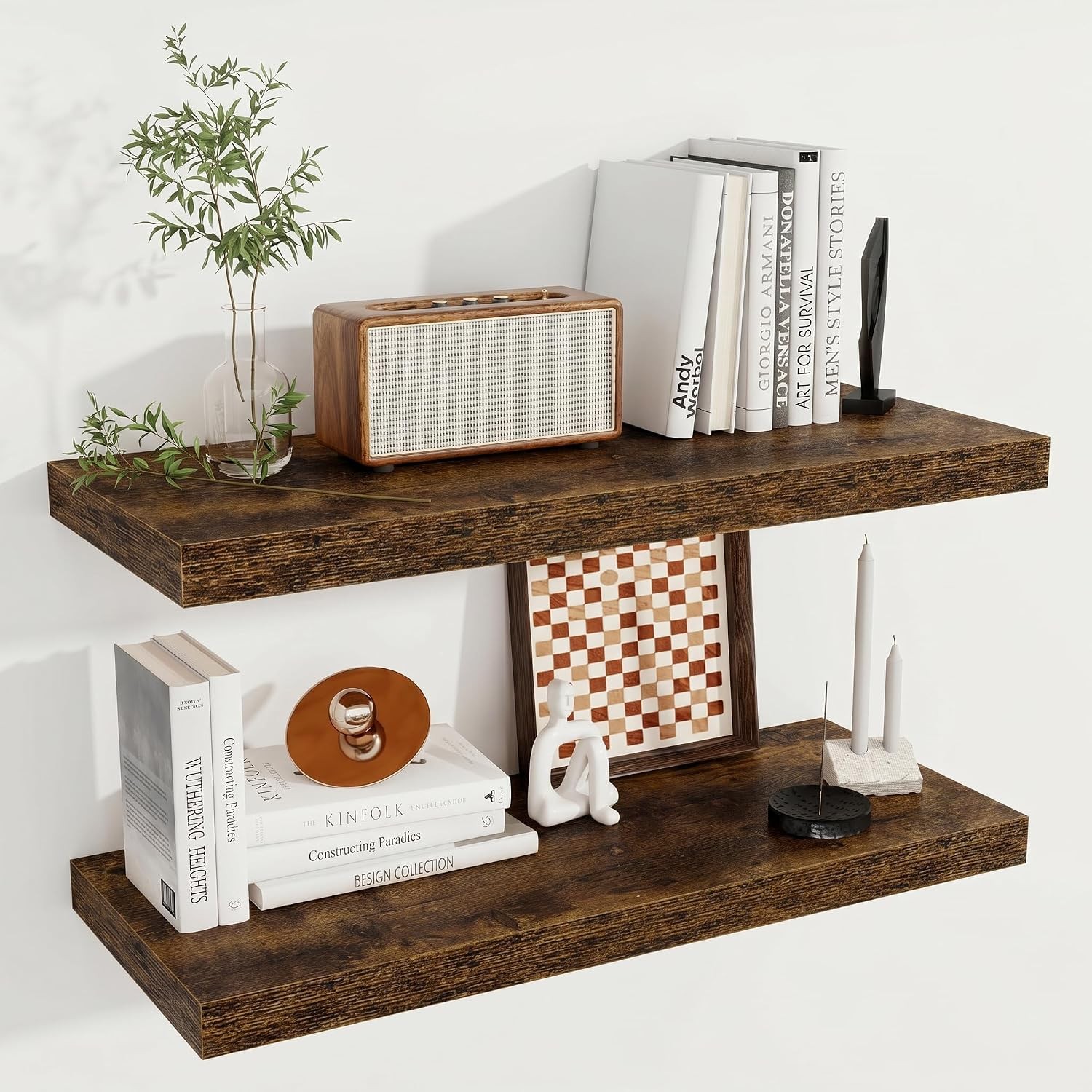 12 Deep Floating Shelves for Wall | 30W x 12D Large Floating Shelves | 2 Pack