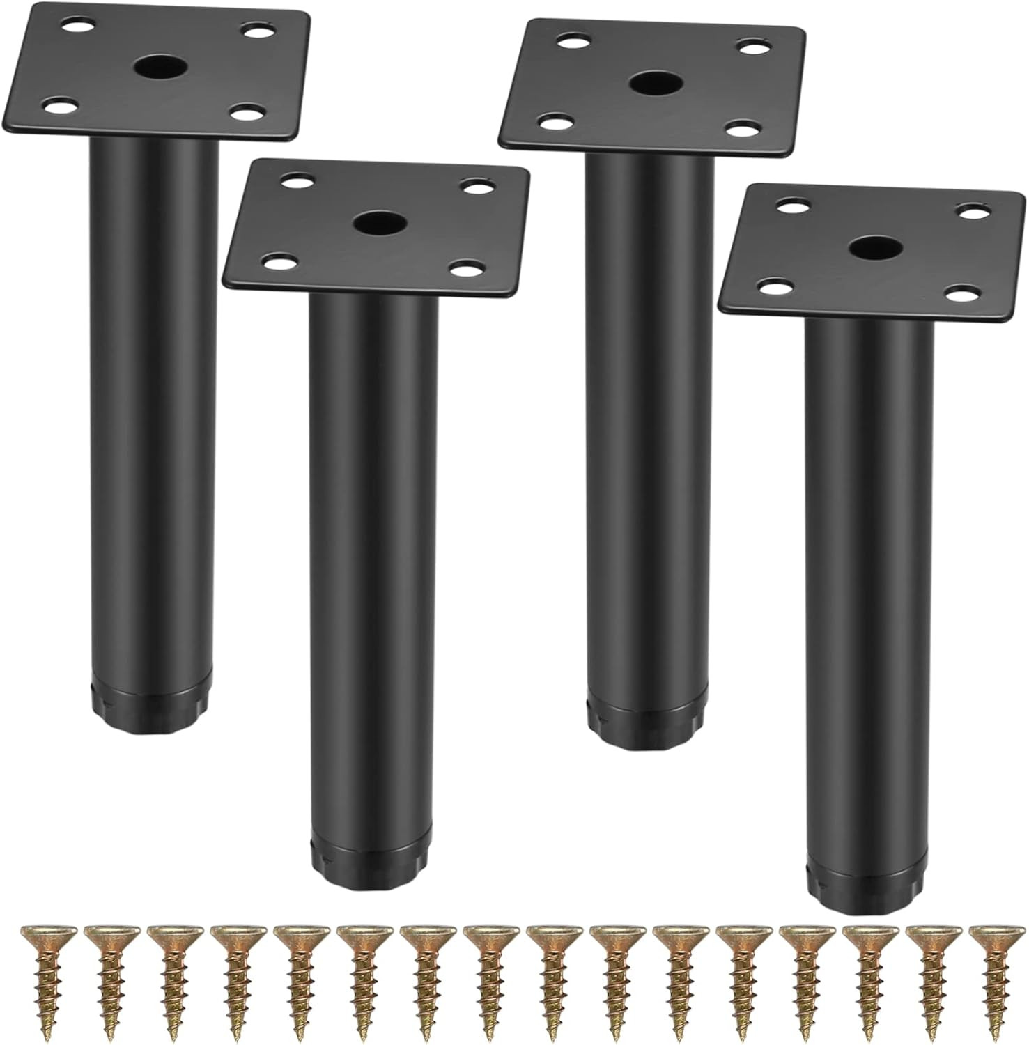 4 Pcs Furniture Legs, Metal Cabinet Legs, 6 Inches/15 Cm Adjustable Furniture Su