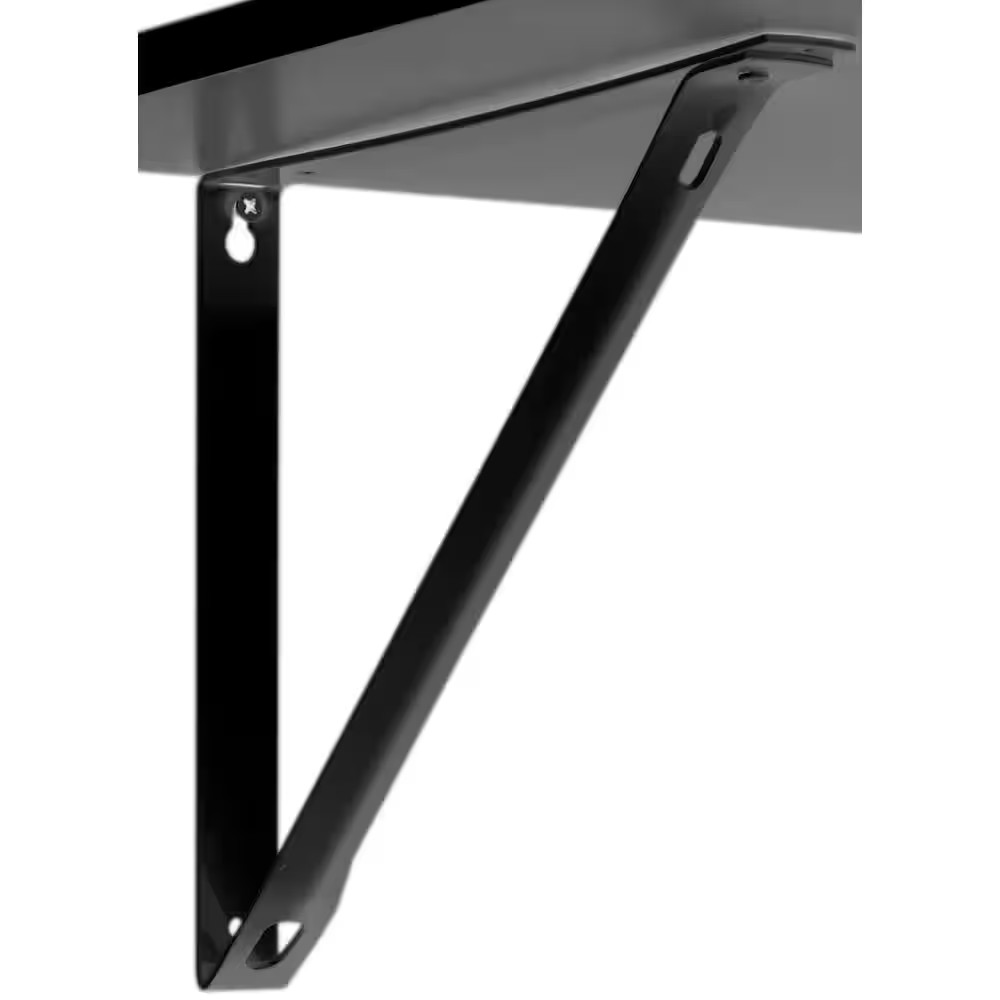10.24 In. L Matte Black Steel Shelving Decorative Bracket
