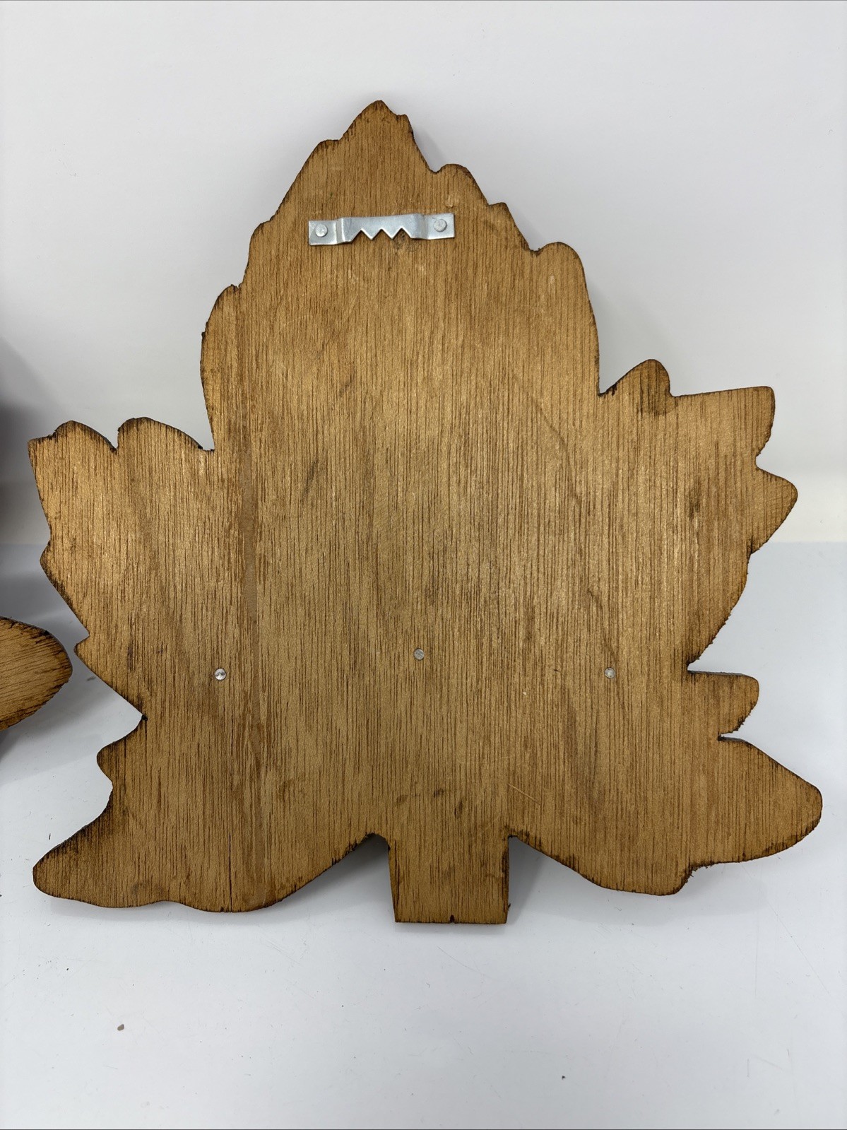 Vtg Pair Of Handmade Wood Maple Leaf Knick Knack Shelves Imperfect READ Granny