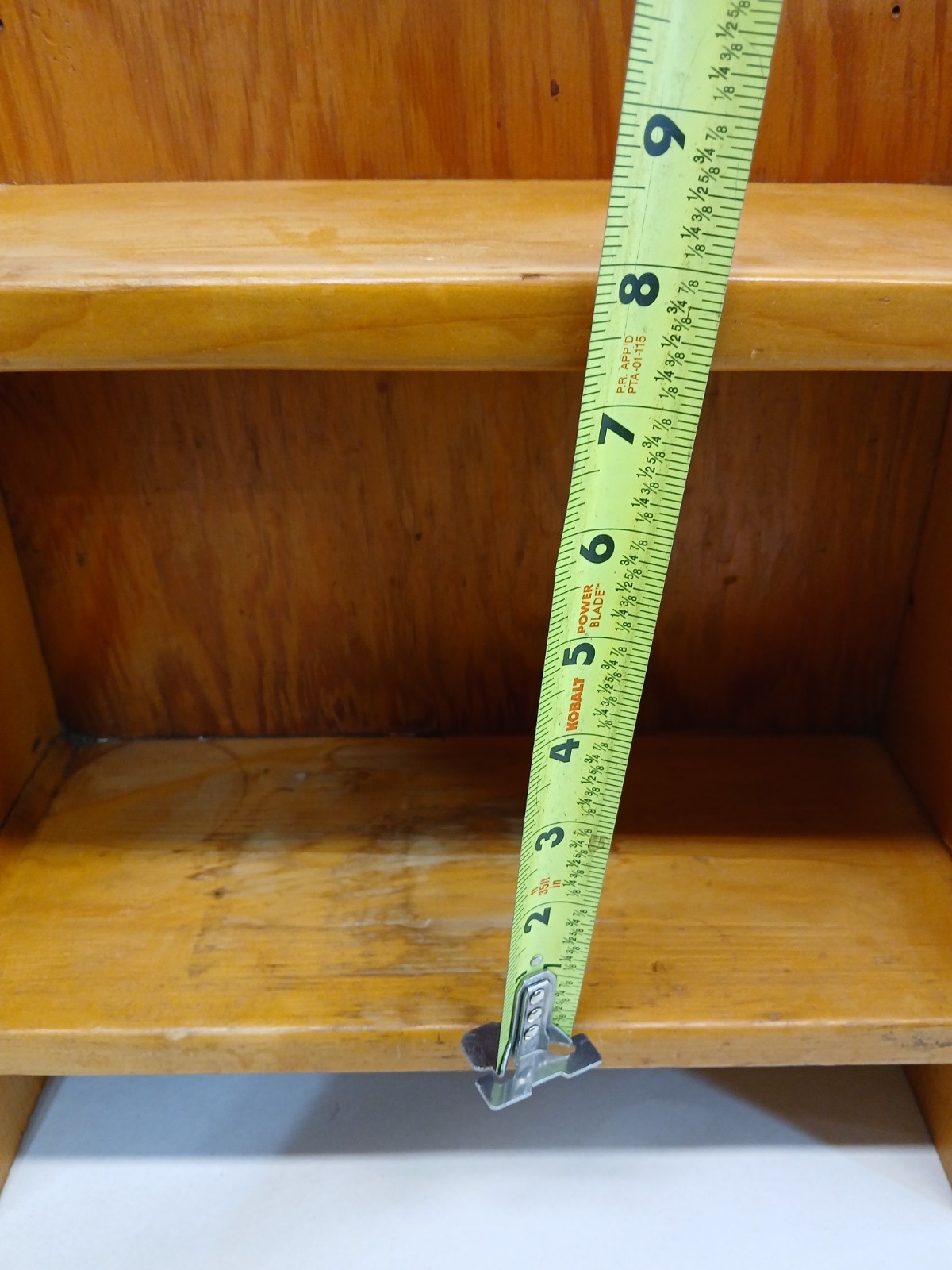 Vintage Solid Pine Tabletop Bookshelf Display Shelf Primitive Wood 14x14x6