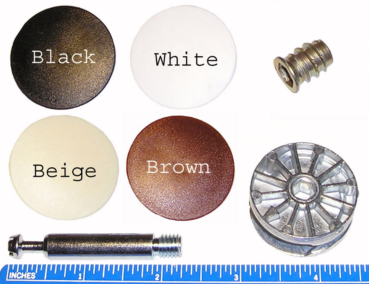 35mm Cam Disc Lock Furniture Connector Kit- 8mm x 48.5mm Dowel Pin and Accessory
