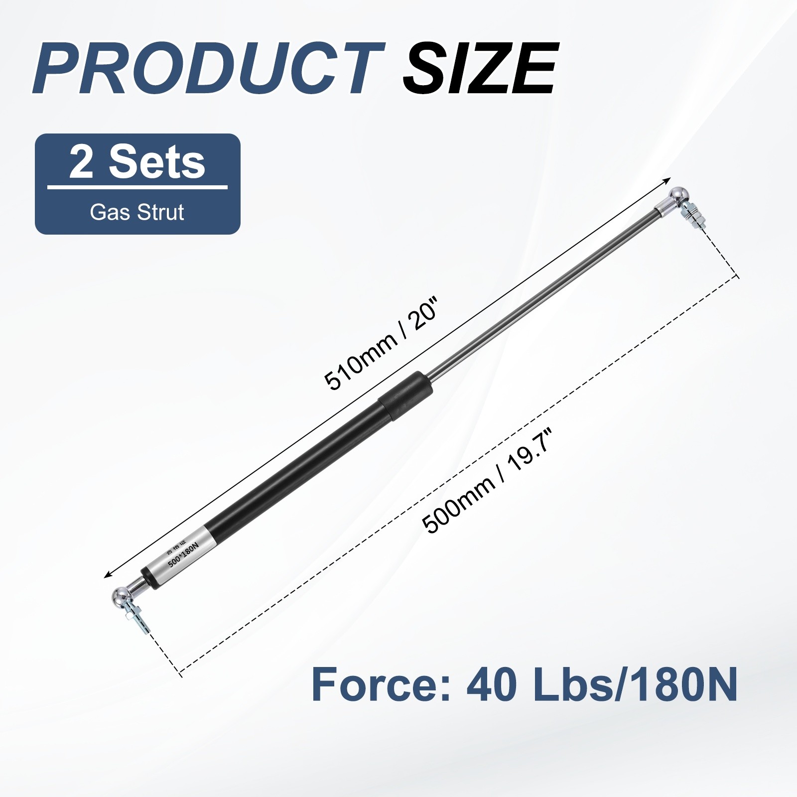 2 Sets Gas Strut, 40Lb/180N 20 Inch Lift Support Hydraulic Rod