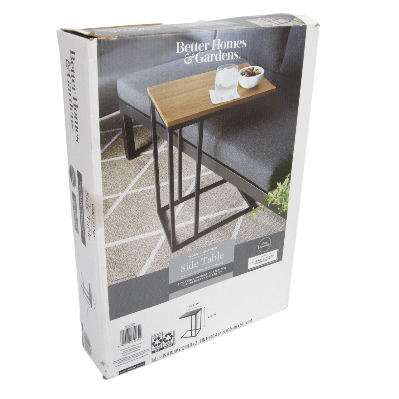 Better Homes & Gardens Wooden Side C Table 21.3″ High 15.9″ Long – NIB