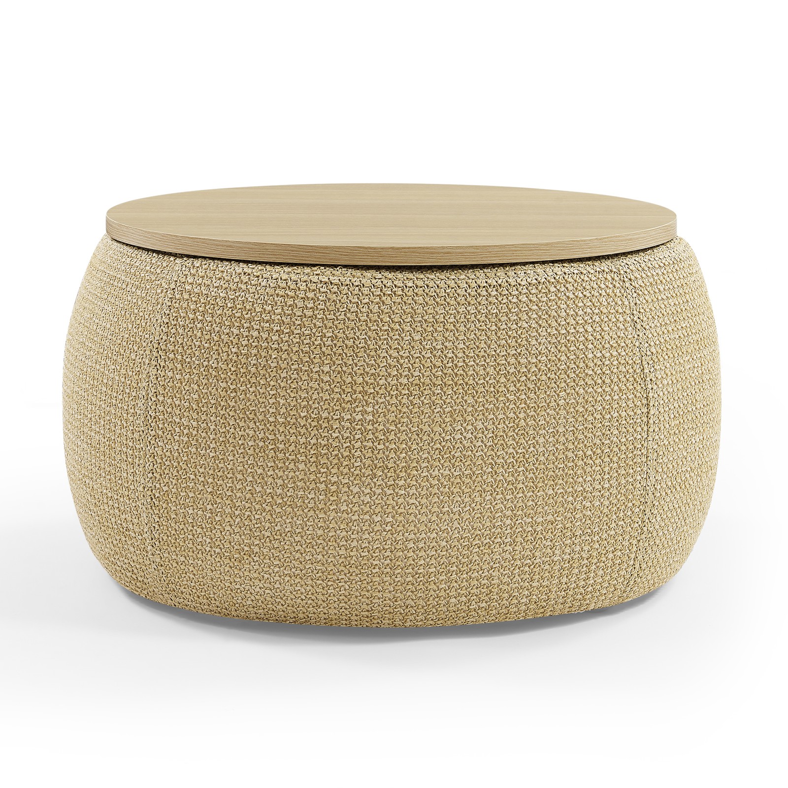 Round Storage Ottoman 2 in 1 Function End table Navy (25.5″x25.5″x14.5″) Fashion