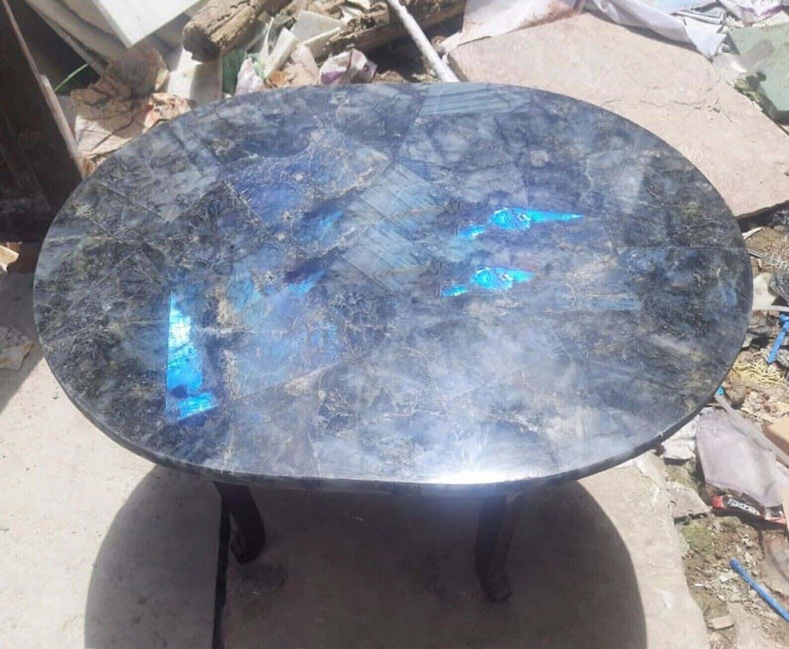 48″ x 30″ Labradorite Table Top Counter Top Natural Stones Handmade Home Decor