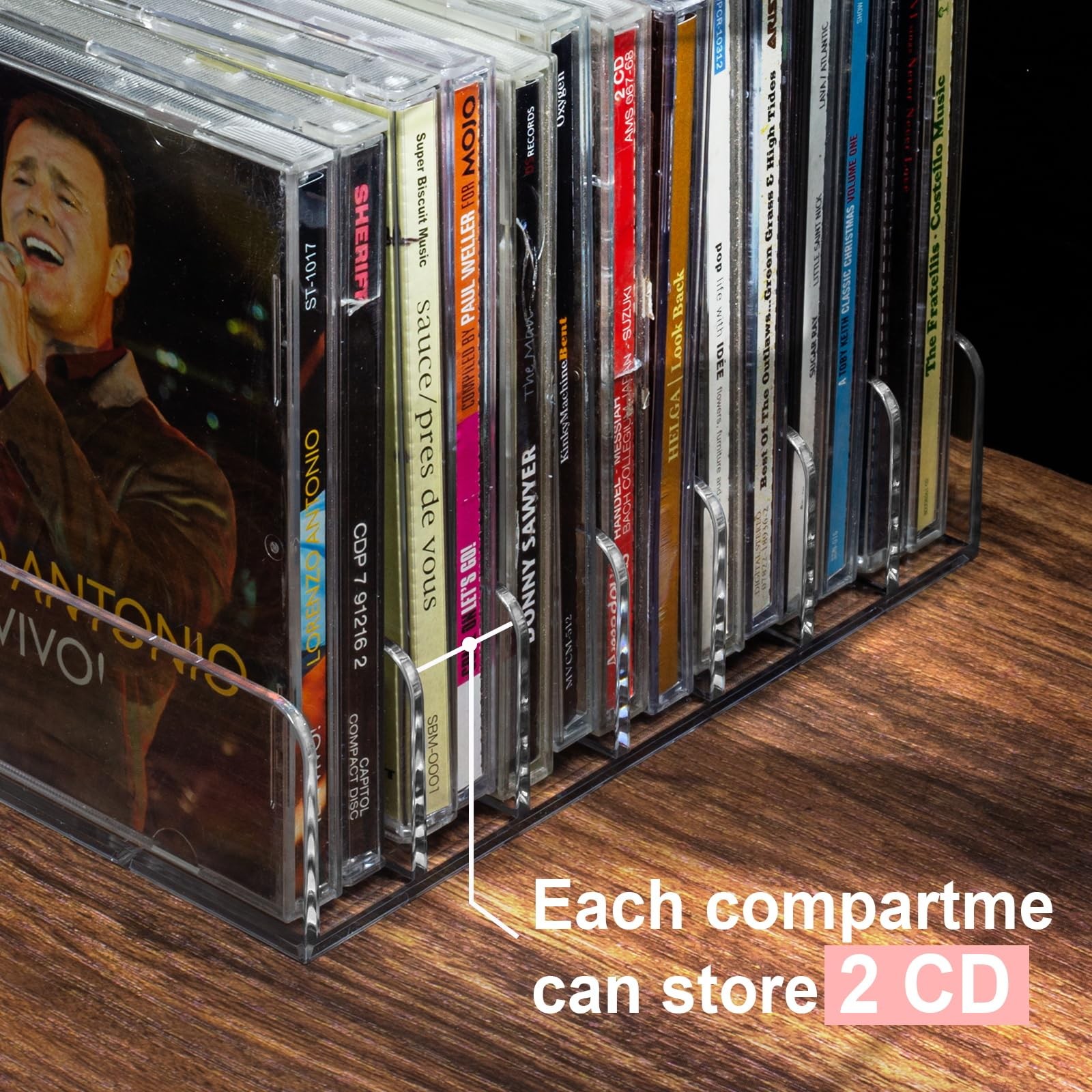 Vowcarol CD Holder 2 Pack, Clear Acrylic 6.7 x 4.9 x 1.7 inches, Transparent