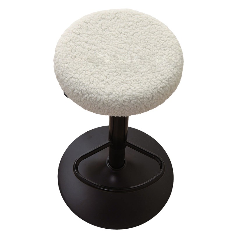 Teddy Fleece Stool Cover for Round Swivel Chair Universal Salon and Home Use.