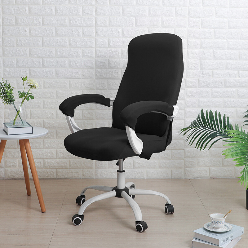 Office Chair Cover High Stretch Computer Rotating Chair Slipcover with Zipper