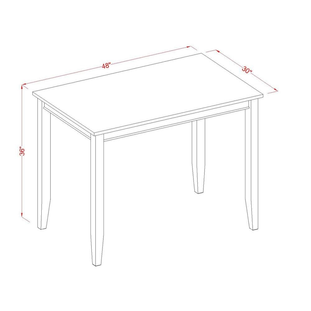 Counter Height Rectangular Table, Mahogany Finish, Sturdy Solid Wood, 30×48