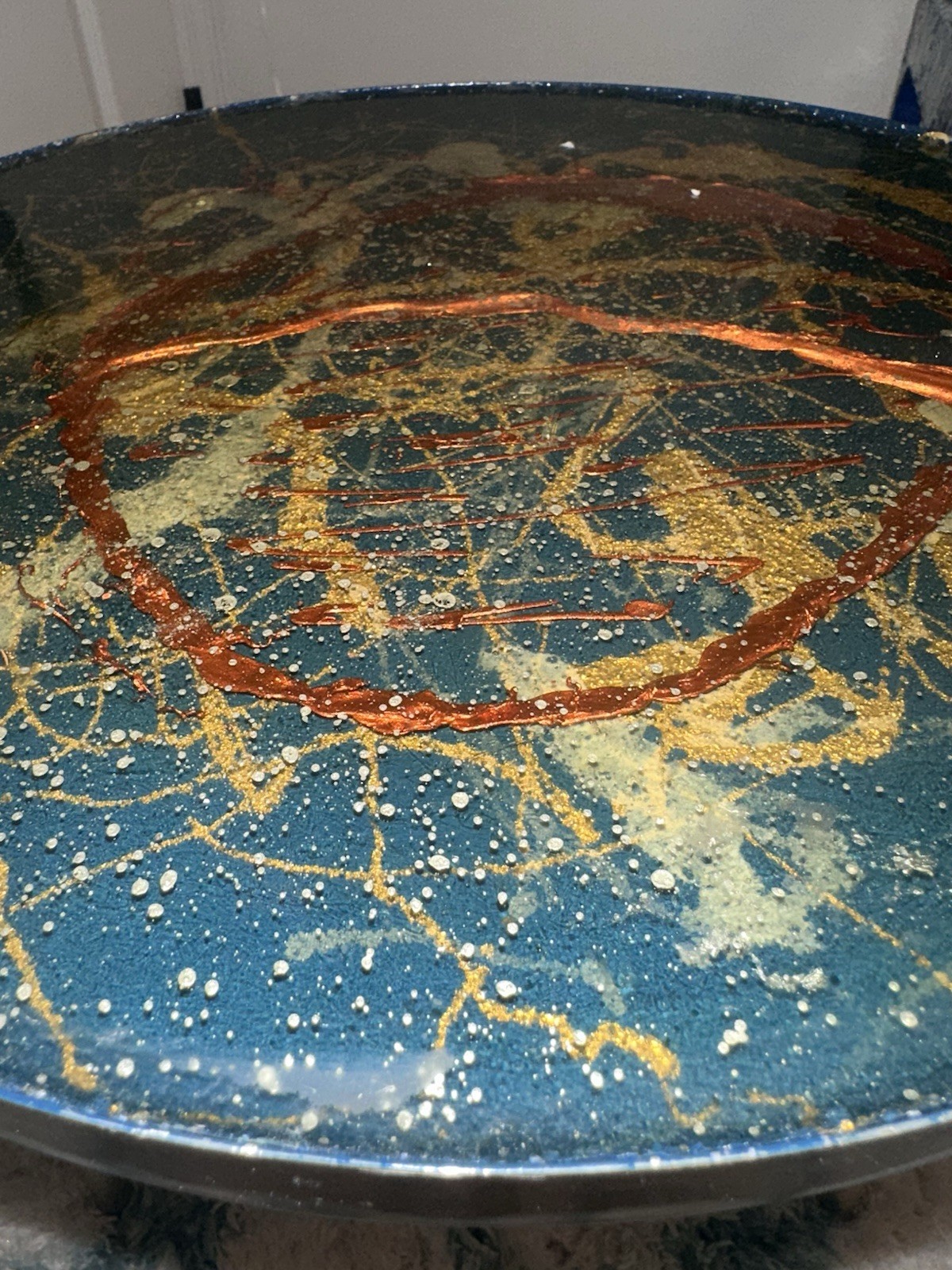 New, one of a kind, Custom made epoxy end/side table