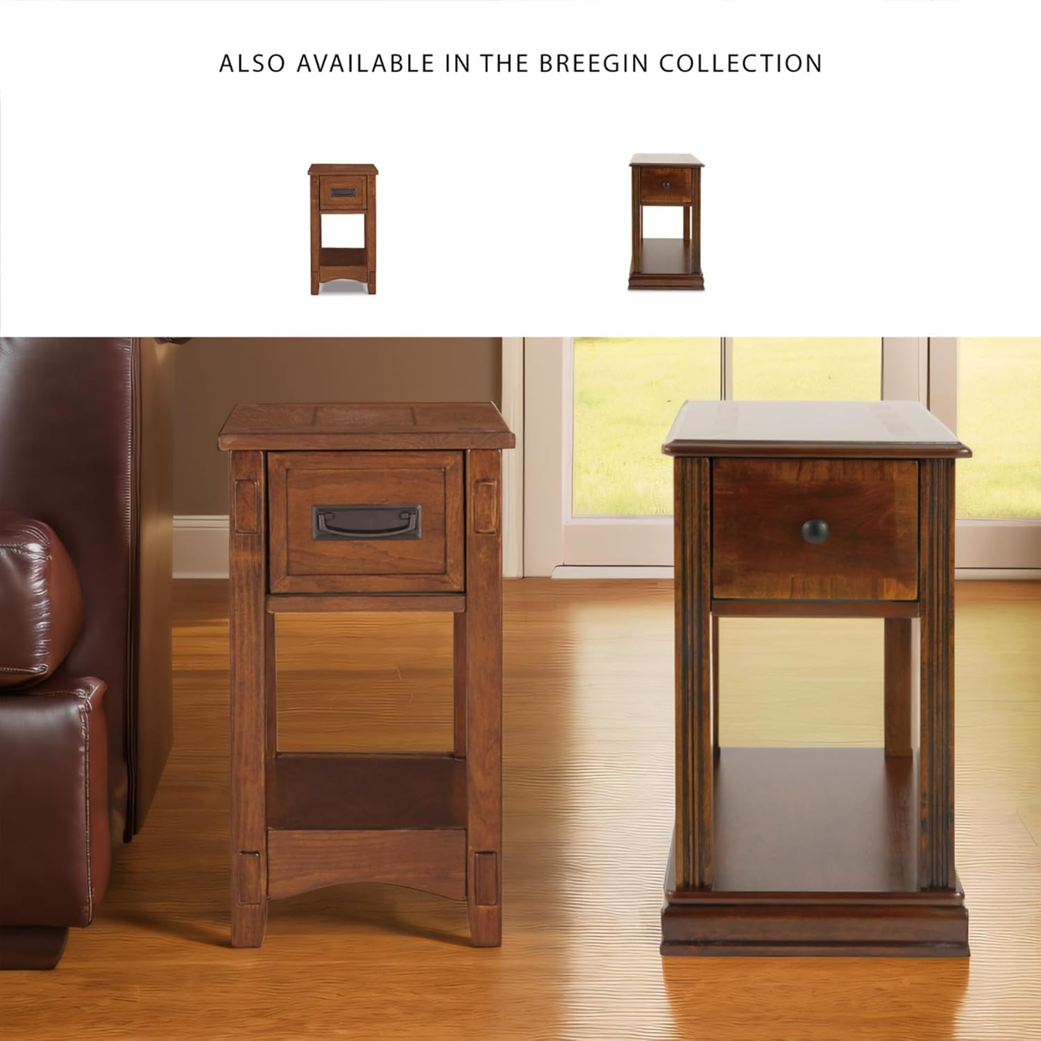 Breegin Rustic Wooden Side Table – Elegant Brown End Table for Any Room