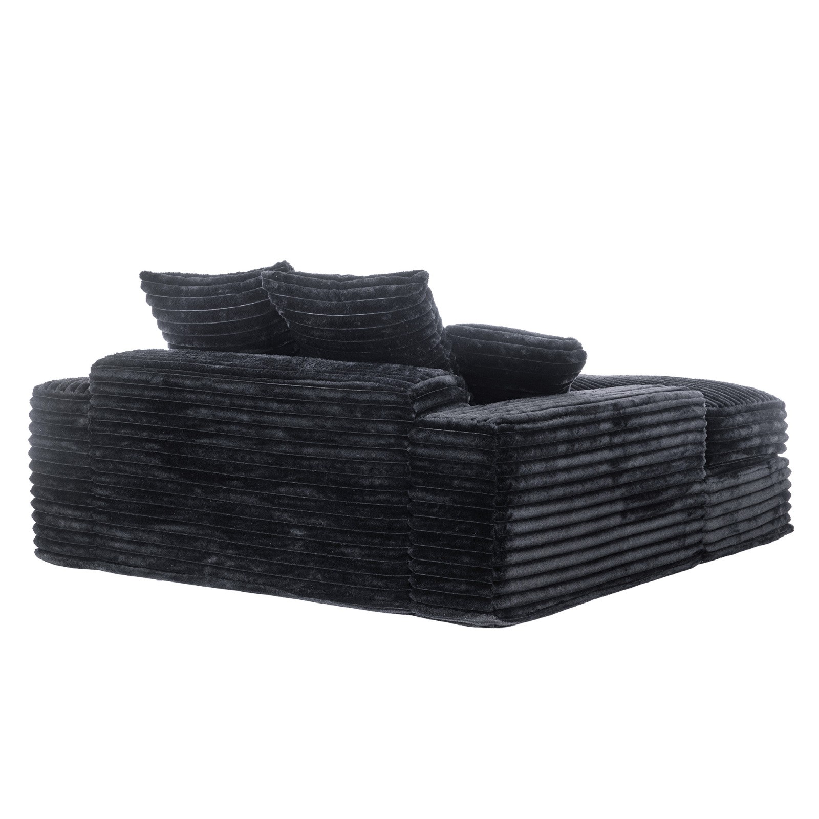 Oversized Chaise Lounge Sleeper Sofa Bed with 4 Pillows, Gray
