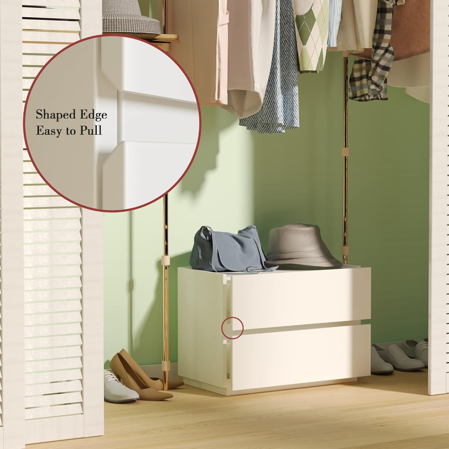 Stackable 2 Drawer Dresser, Multi-Purpose Storage Closet Cube Dressers for Bedro