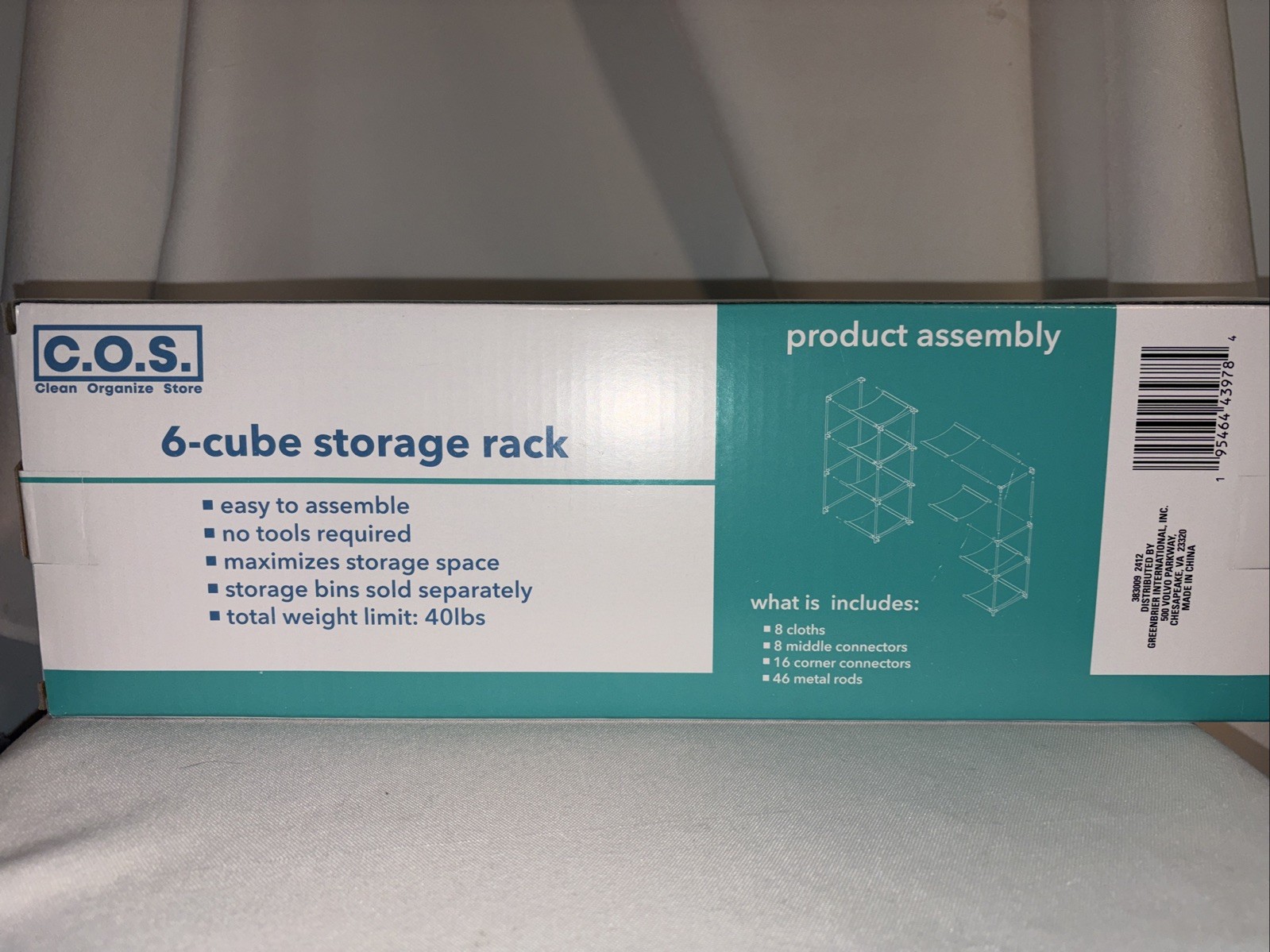 2-C.O.S. 6-Cube organizer Storage Rack No Tools Required NIB New