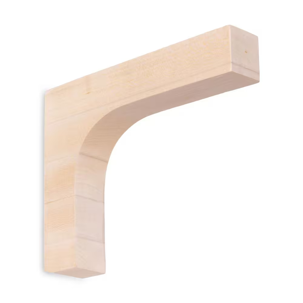 Shelf Bracket 1.25 In. X 7 In. X 5.5 In. Unfinished Pine Wood – Decorative Brack