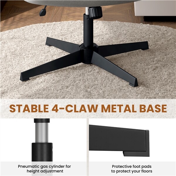 Wide Criss Cross Chair Comfy Armless Swivel Desk Chair for Home Office Bedroom