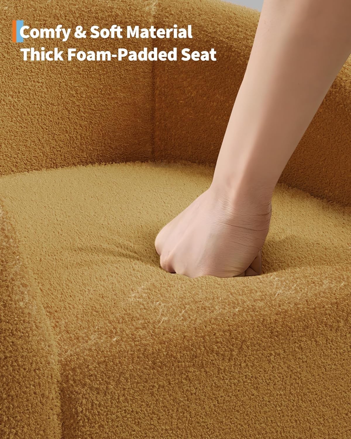 Boucle Accent Chair, Barrel Chair with Wraparound Backrest & Cozy Boucle Fabric