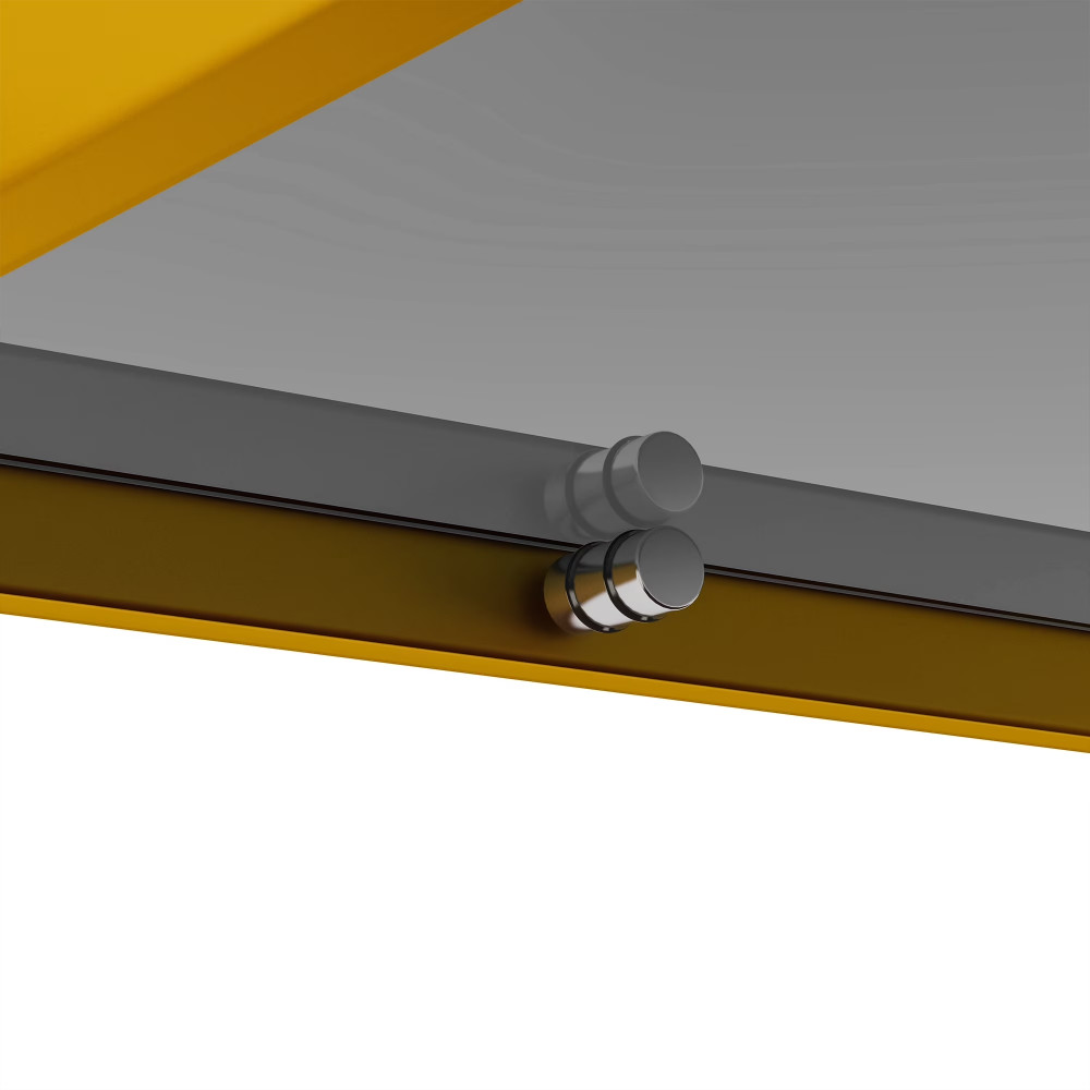 Tempered Glass Tabletop Rectangle Coffee Table with MDF Base and Golden Iron Leg